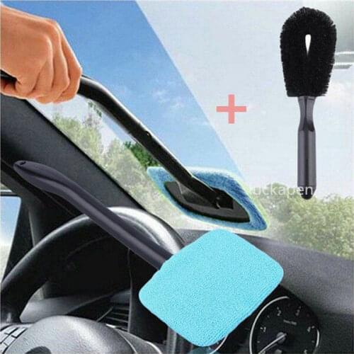 1Pcs Detachable 13 inch Window Brush Microfiber Wiper Cleaner Cleaning Brush with Cloth Pad Car Auto Cleaner Cleaning Tool Brush