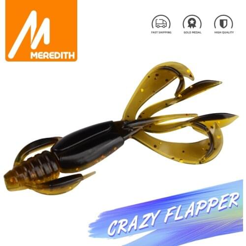MEREDITH 90mm Jig Wobbler Soft Bait Silicone Lure Worm Fishing Lures 10pcs Attractive Shrimp Crazy Flapper Bass Fishing Tackle