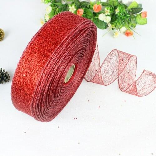 2 meters bag messy net lock dusting Christmas ribbon Christmas tree decoration ribbon Christmas ribbon ornament pine cones