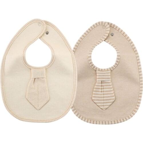 2 Pcs Infant Solid Color Bib Cravat Feeding Burp Cloth Waterproof Saliva Towel