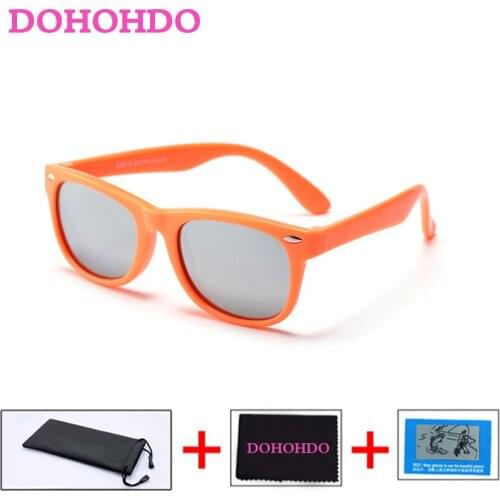 DOHOHDO New Polarized Children Sunglasses Baby TR90 Glasses Mirror Rubber 2-14 Years Boys Girls Sunglasses Kids Oculos De Sol