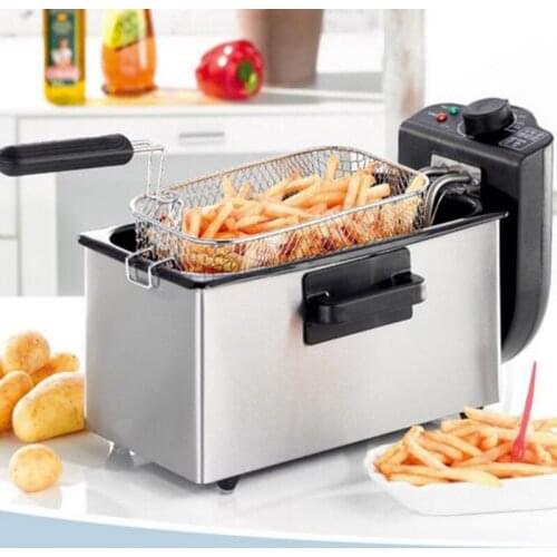 3L Single-Cylinder Fryer 2000W Smokeless Stainless Steel Fryer Ccommercial Household Electric Fryer KJ-800