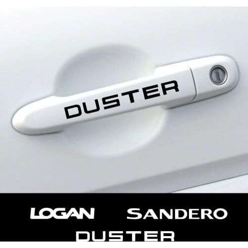 4PCS Auto Door Handle Stickers Decals For Renault Dacia Duster Logan Sandero Car Vinyl PVC Decor Decals Car Style Accessories