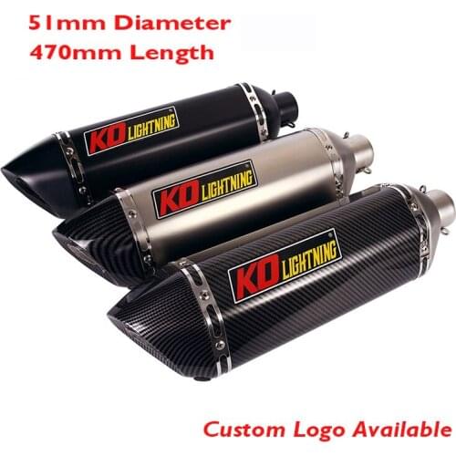 470mm Motorcycle Exhaust Muffler Removable DB Killer Tips Escape for Universal Exhaust System Silencer Pipe
