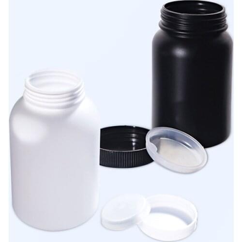 50-1000mL Plastic Big Mouth Round Reagent Bottle HDPE Vial Wide-mouthed Black Whitte Sample Bottle