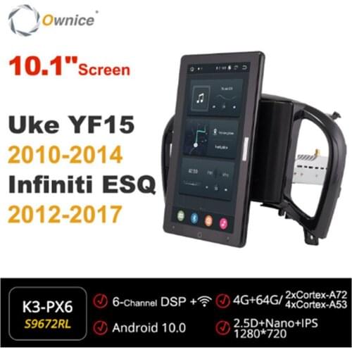 Ownice 720P Android 10.0 Car Radio ForNissan Juke YF15 2010-2014 Infiniti ESQ 2012-2017 Multimedia head Unit 10.1" IPS Rotatable