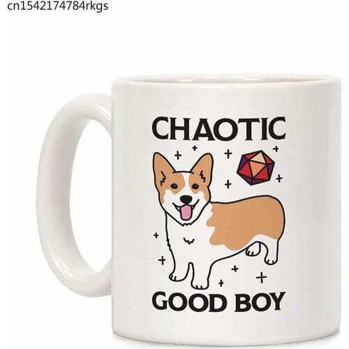 Chaotic Good Boy Corgi White 11 Ounce Ceramic Coffee Mug