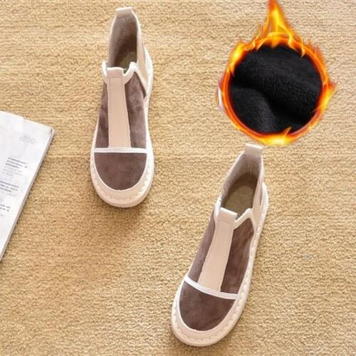 Fashion Autumn Winter Shoes Women Chelsea Boots Warm Plush Thick Sole Cold Winter Ladies Ankle Boots Female Footwear Botas A3017