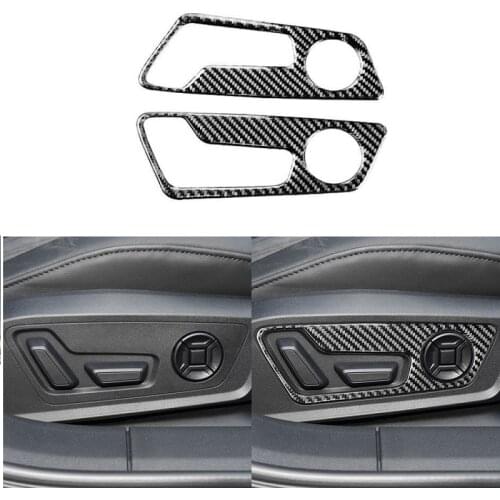 Carbon Fiber Interior Seat Adjustment Decorative Panel Stickers Fit For Audi A6 C8 2019-2020 Car Accessories
