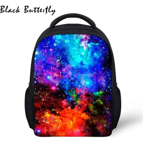 Backpack Kids School Bags 3D Blue Starry Sky Pattern Student- Bags Children Book Bag Kindergarten Bag Nursery Bag 3-8 Years Old