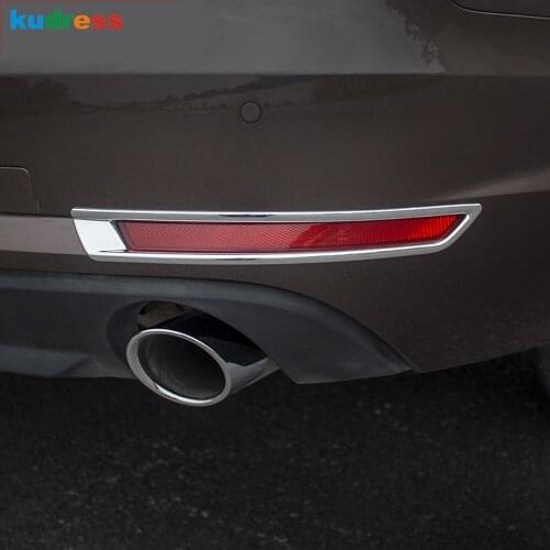 For Audi A4 B9 9L 2016 2017 Sedan Chrome Rear Foglight Cover Trim Tail Fog Light Lamp Frame Trims Car Styling Accessories 2pcs