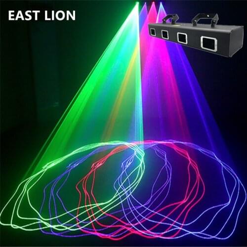Dmx RGB 4 Lens Line Spotlight Laser Projector Effect Bar Stage Lights Bright Beam Scanning Commercial Lighting For Disco Party