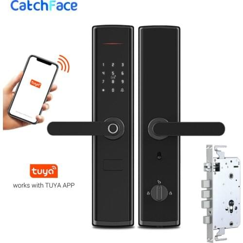 Tuya APP Fingerprint Door Lock WIFI Keyless Smart Lock Digital App Bluetooth Fingerprint Lock Electronic Home Mortise Lock