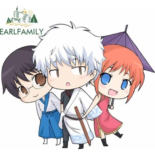 EARLFAMILY 13cm x 10.8cm For GINTAMA Car Stickers Waterproof Decal Vinyl Material Scratch-Proof Interesting Car Styling Decor