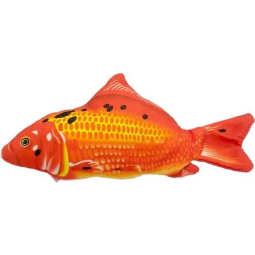 Electric Moving Fish Cat Toy LED Realistic Plush Simulation Wagging Dancing Jumping Fish Pets Chew Bite Kick Toy