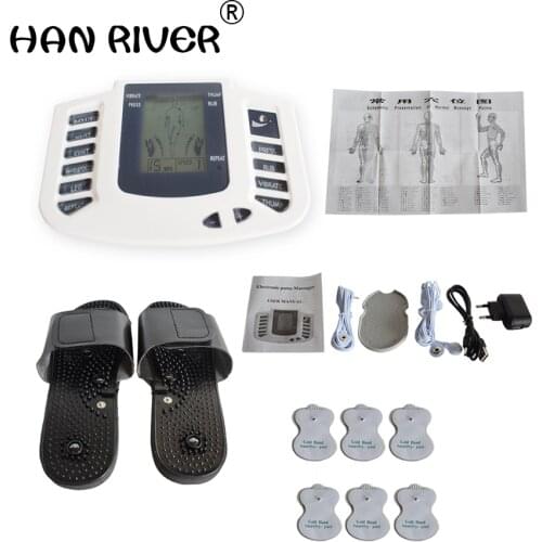 JR-309 Electrical Stimulator Full Body Relax Muscle Massager Pulse Tens Acupuncture Therapy Slipper+6 Electrode Pads