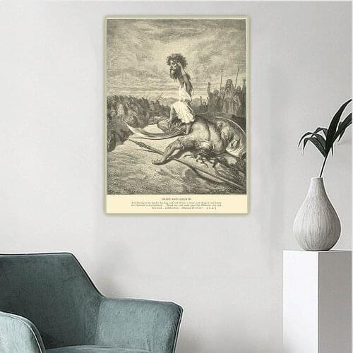 Holover Canvas Oil Painting Aesthetic Home Decor Gustave Dore,The Holy Bible Stories Holy Writ Illustration Western Art Poster