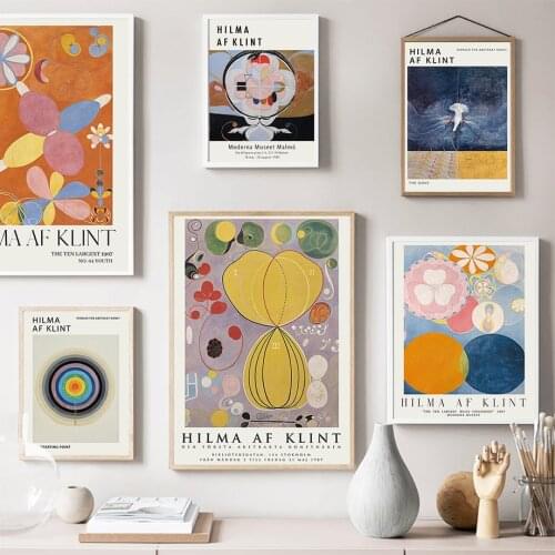Hilma Af Klint Modern Art Exhibition Wall Art Canvas Painting Nordic Posters And Prints Abstract Pictures For Living Room Decor