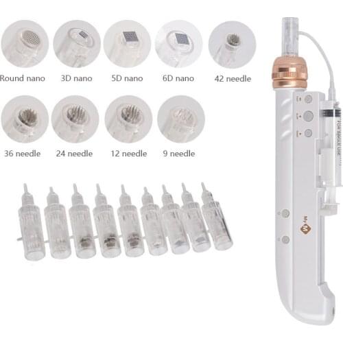 10/30PCS Microneedle Cartridges Needles with Syringe Tube 9/12/36 Pin for New Mini Hydra Gun Mesotherapy Injector Auto Derma Pen