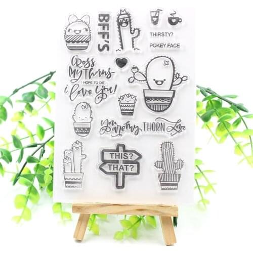 KSCRAFT Cactus Transparent Clear Silicone Stamp/Seal for DIY scrapbooking/photo album Decorative clear stamp 463