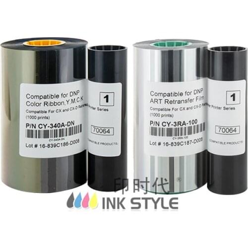 DNP Retransfer Ribbon CY-340A-DN YMCK & CY-3RA-100 ART Film 1000prints each for use in CX-D80 CX210 ID Card Printer