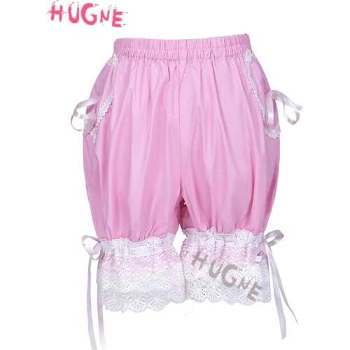 Sweet pink girls lolita bloomers school students lace trim heart shape pumpkin shorts