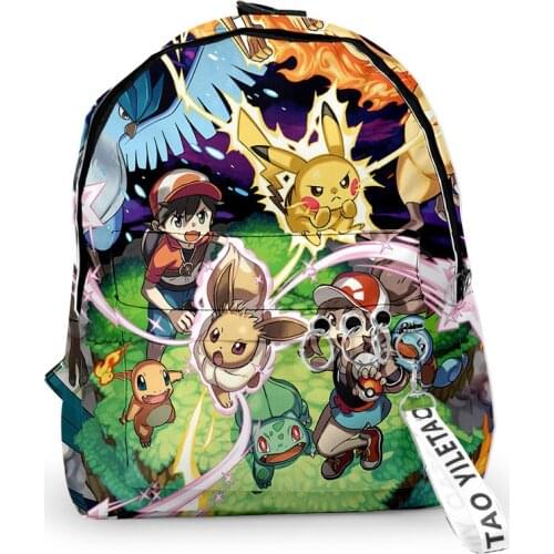 Pokemon Pikachu Backpack Cartoon Anime Cute Student School Bag Back To School