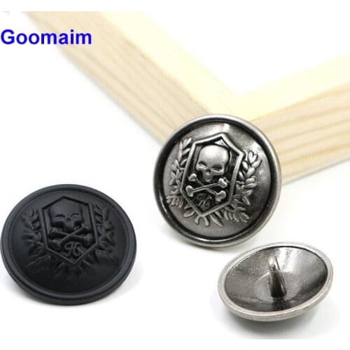 100pcs fashion skull retro metal buttons overcoat sewing zinc alloy jean buttons for mens sweater buttons
