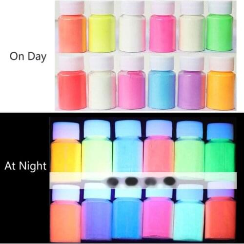 12 Color 40g Luminous Resin Pigment Kit Glow In the Dark Powder Pigment Colorant Dye Fluorescent Resin Jewelry Making