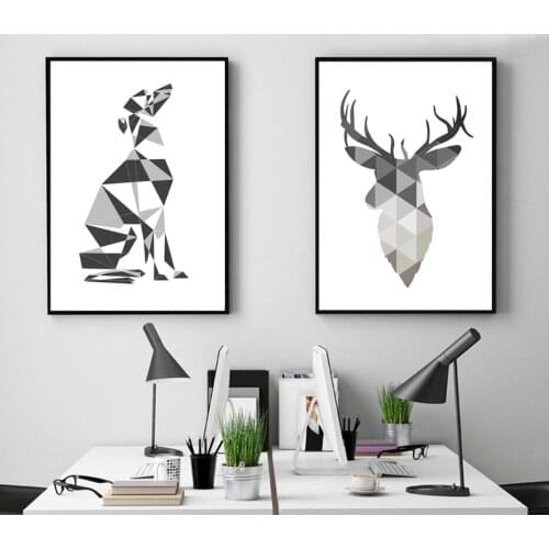 New Italian Greyhound Abstract Dog Deer Wall Art HD Canvas Painting Posters and Prints Wall Painting for Living Room Decoration