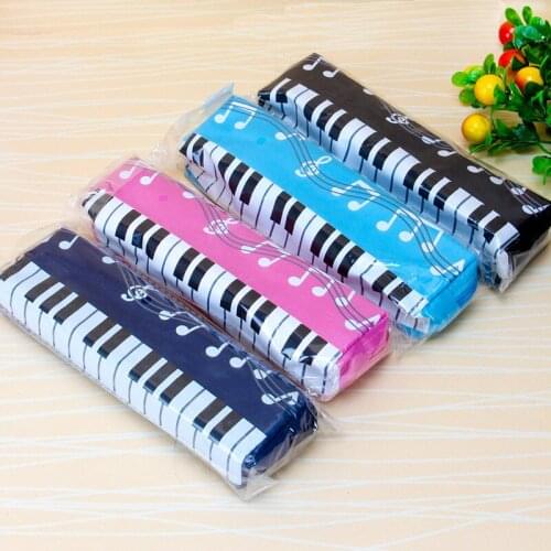 New lovely Musical Piano Keyboard Pencil Case Stationery Office School Supplies Music Pen bag Box Storage Bag School supplies