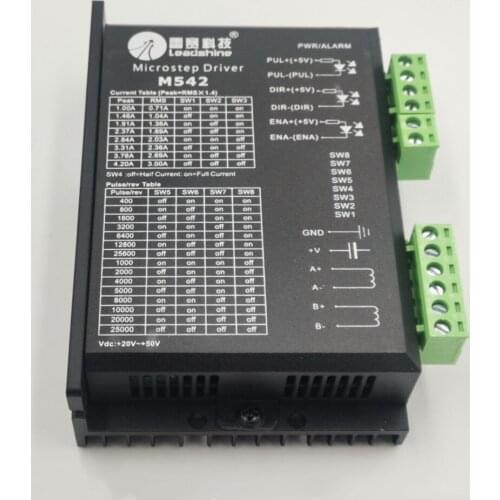 M542, 2/4 Phase Analog Stepper Microstep Motor Driver Board, 20-50VDC, 1.0-4.2A