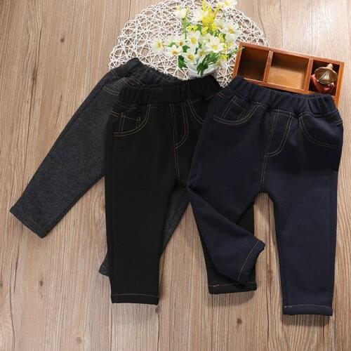 Thick Girls Jeans Baby Kids Jeans for Children Boys Girls Leggings Kids Thick Fleece Pants Toddler Pants Girls Pants Winter 1-6Y