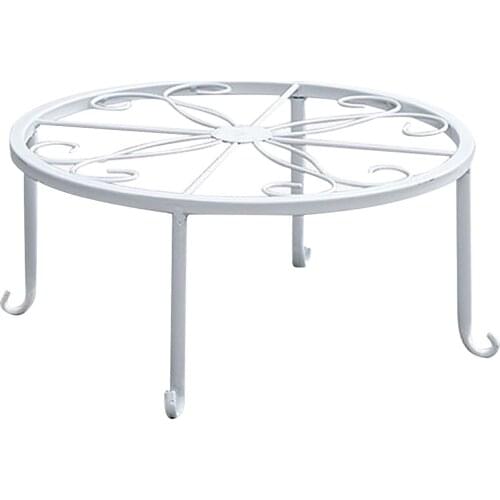 Wrought Iron Plant Stand Flower Stand Balcony Flower Pot Rack Durable Round Metal Shelf Home Garden Indoor Display Bonsai Holder