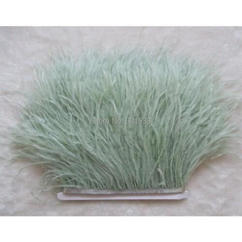 Powder Blue Ostrich Fringe,10yards/lot-Pink Blue Ostrich feather Trim,Ostrich trimming on Satin Header 5-6inches in width