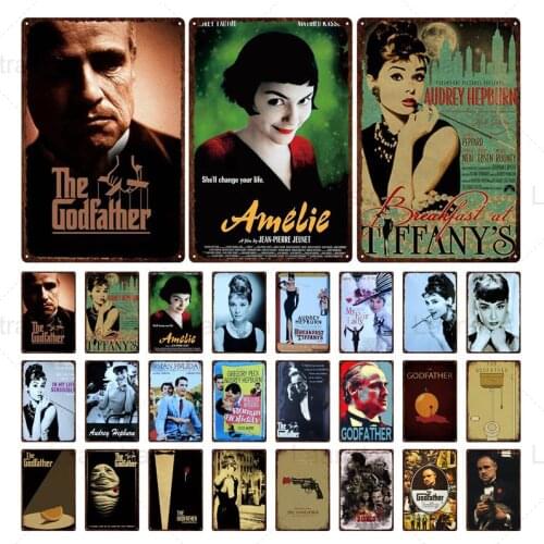 Retro Movie Film Hepburn Poster Metal Sign Tin Sign Plaque Vintage Wall Decor for Bar Pub Club Man Cave Plate Home Decor 20*30c