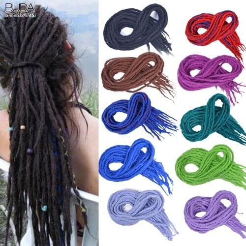 20 Inch Synthetic Hair For Women Wool Soft Dreadlocks Long Straight Crochet Braiding Hair Extension 10/Strands For Men For Child