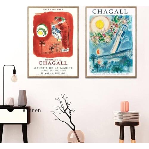 Modern Abstract Painting Marc Chagall Canvas Watercolor Wall Art Poster Prints Modular Pictures for Interior Living Room Decor