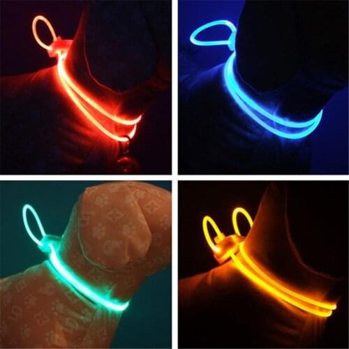 LED Pet Collar Luminous Adjustable Pet Safety Collars Water Resistant Flashing Light Dogs LED Glowing Collar Flashes At Night