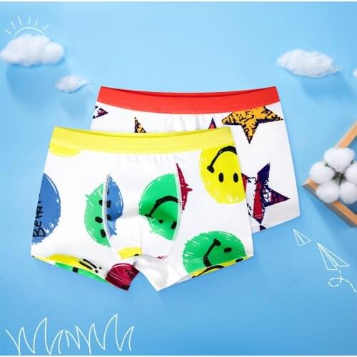 Finil childrens boyshort 3-5-12 years old cotton underwear in the big childrens boxer pants male baby shorts childrens underw
