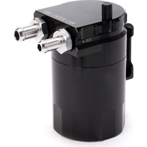 PJSPHH Universal Oil Catch Can Kit Baffled Reservoir Tank with 3/8" NBR Fuel Line Aluminum 400ml