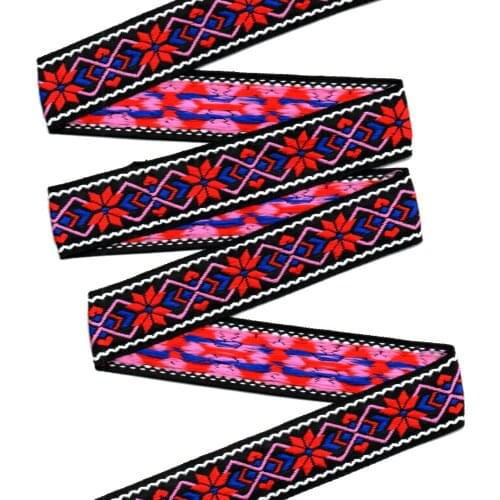 ZERZEEMOOY NEW 1 inch 25mm 10yard/lots Pink Geometry Flower Woven Jacquard Ribbon QDZD18113003