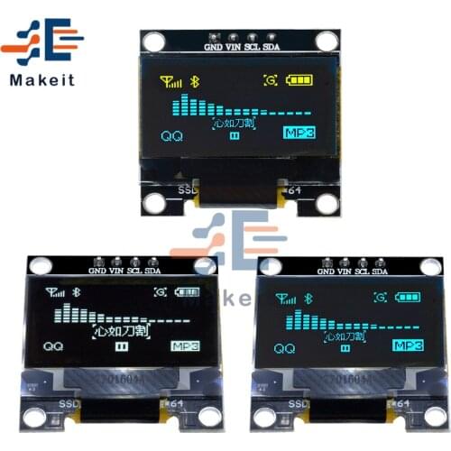 0.96 inch 4 Pin OLED Display Module 128X64 I2C SSD1306 12864 SPI Serial LCD Screen Board GND VCC SCL SDA for Arduino STM32