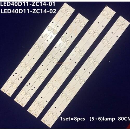 1set=8PCS LED Backlight Strip LED40D11-ZC14-01(A)/02(A) 30340011207 30340011208 For LE40F3000W D40MF7090 LE40D8810 LSC400HM06-8