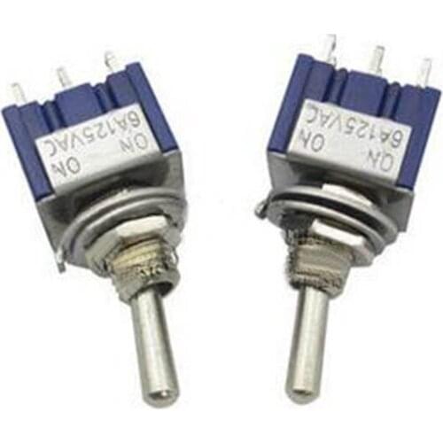 10pcs double toggle switch 6 pins 2 gears toggle switch blue 6A 125V/ 3A 250V