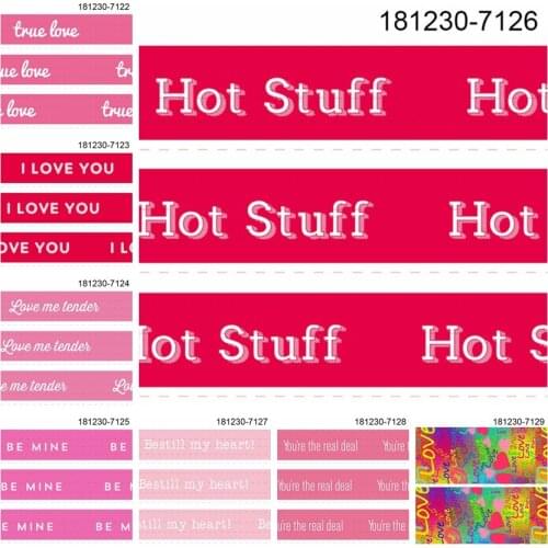 10yards -different sizes -Valentines Day ribbon love pattern printed Grosgrain ribbon