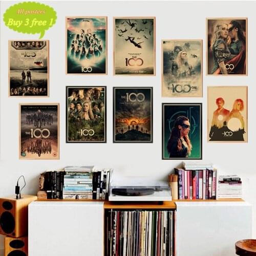 The 100 Classic Movie kraft paper Poster Retro Style livingroom Bedroom Wall Decorative Painting Wall Art