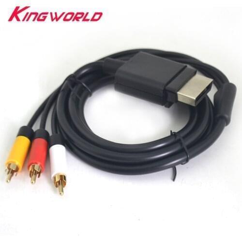 100pcs 1.8M/6ft Audio Video AV RCA Video With Three RCA Plug Composite Cable Game equipment accessories for X-box 360 Slim