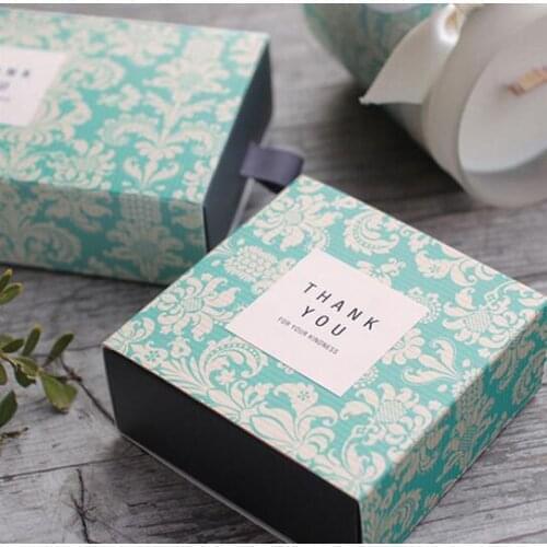 20pcs/lot Kraft Tea Drawer-type Carton Sweet Drawer Box Wedding Decoration Candy Box Birthday Party Favor Gift Box With Stickers