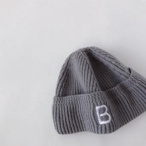 2021 Acrylic letter embroidery Thicken knitted hat winter warm hat Skullies cap beanie hat for Children boy and girl 07